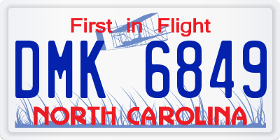 NC license plate DMK6849