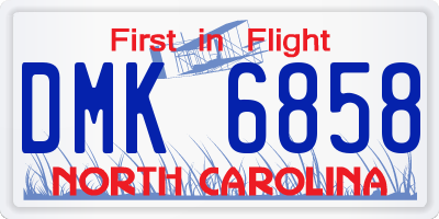 NC license plate DMK6858