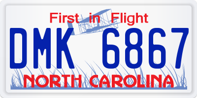 NC license plate DMK6867