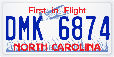 NC license plate DMK6874