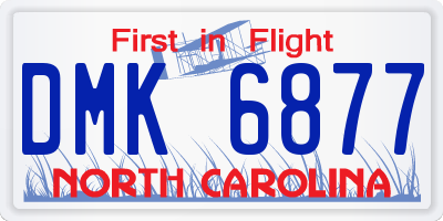 NC license plate DMK6877