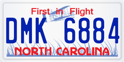 NC license plate DMK6884