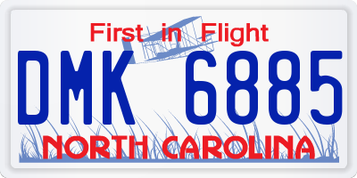 NC license plate DMK6885