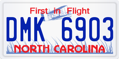 NC license plate DMK6903