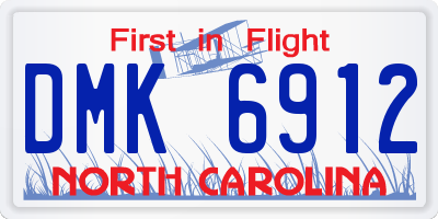 NC license plate DMK6912