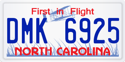 NC license plate DMK6925