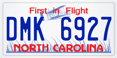 NC license plate DMK6927