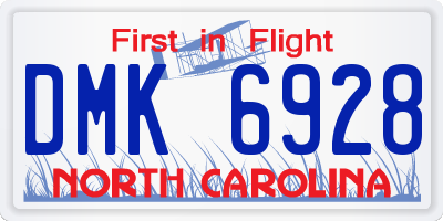 NC license plate DMK6928