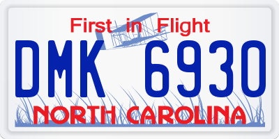 NC license plate DMK6930
