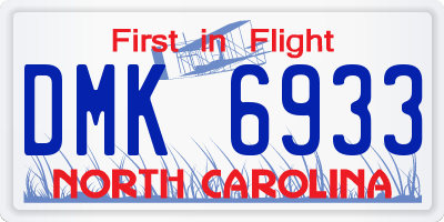 NC license plate DMK6933