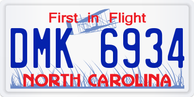 NC license plate DMK6934