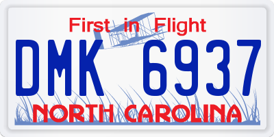 NC license plate DMK6937