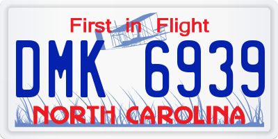 NC license plate DMK6939