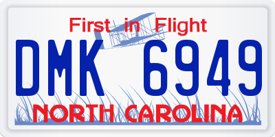 NC license plate DMK6949