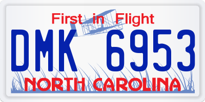 NC license plate DMK6953