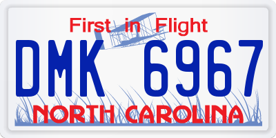 NC license plate DMK6967