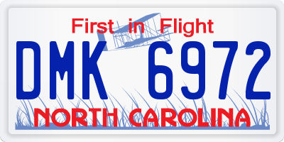 NC license plate DMK6972