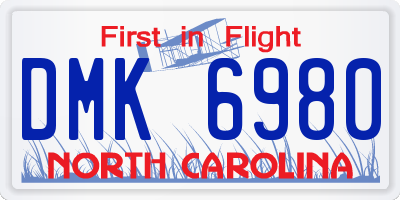 NC license plate DMK6980