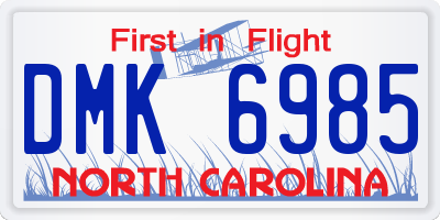 NC license plate DMK6985