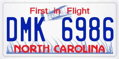 NC license plate DMK6986