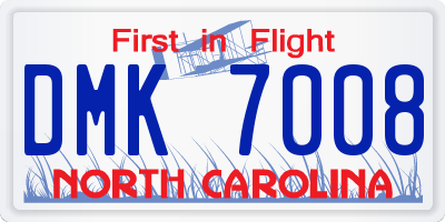NC license plate DMK7008