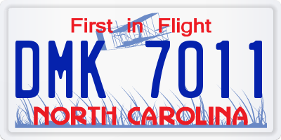 NC license plate DMK7011