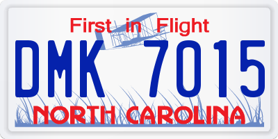 NC license plate DMK7015