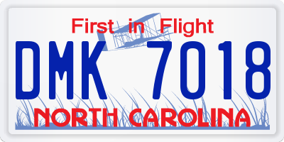 NC license plate DMK7018