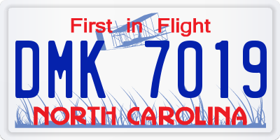 NC license plate DMK7019