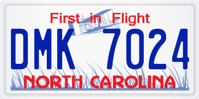 NC license plate DMK7024