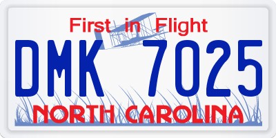 NC license plate DMK7025