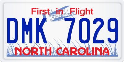 NC license plate DMK7029