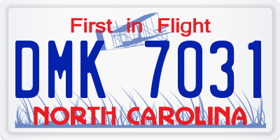 NC license plate DMK7031