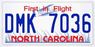 NC license plate DMK7036