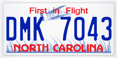 NC license plate DMK7043