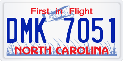NC license plate DMK7051