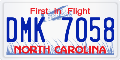 NC license plate DMK7058