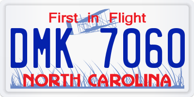 NC license plate DMK7060