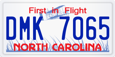 NC license plate DMK7065