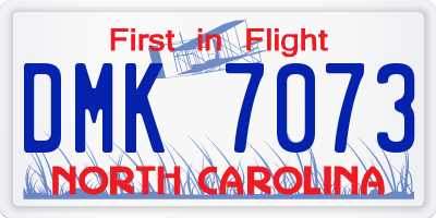NC license plate DMK7073