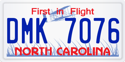 NC license plate DMK7076