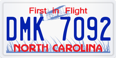 NC license plate DMK7092