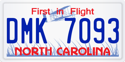 NC license plate DMK7093