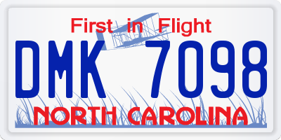 NC license plate DMK7098