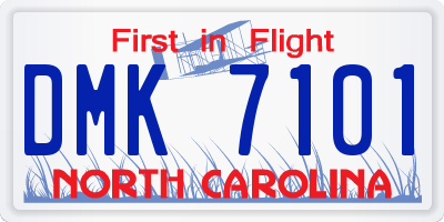 NC license plate DMK7101