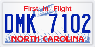 NC license plate DMK7102