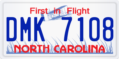 NC license plate DMK7108