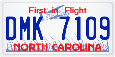 NC license plate DMK7109