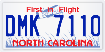 NC license plate DMK7110
