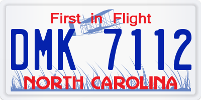 NC license plate DMK7112